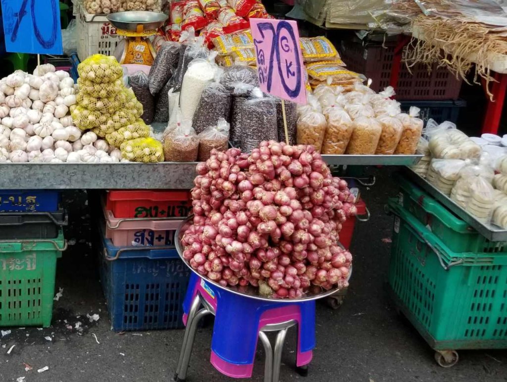 thai shallots in street market