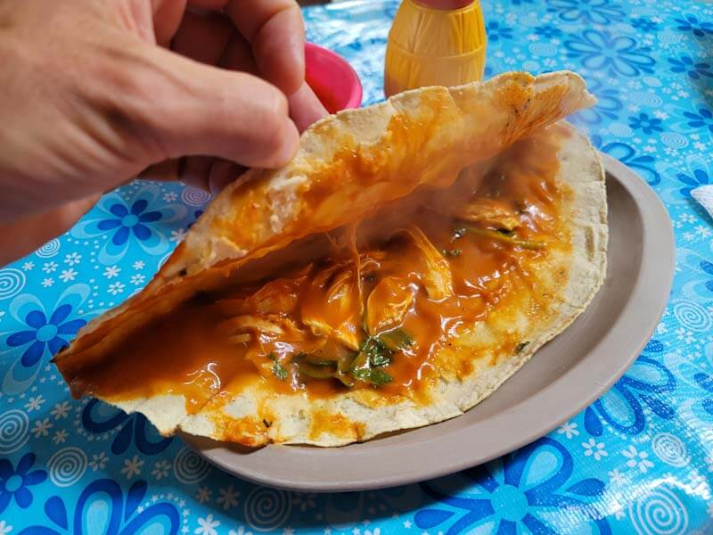 Mole Amarillo inside a Oaxacan empanada