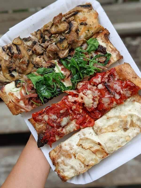 4 slices of italian pizza