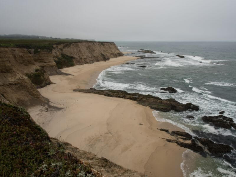coastline with long sandy beach