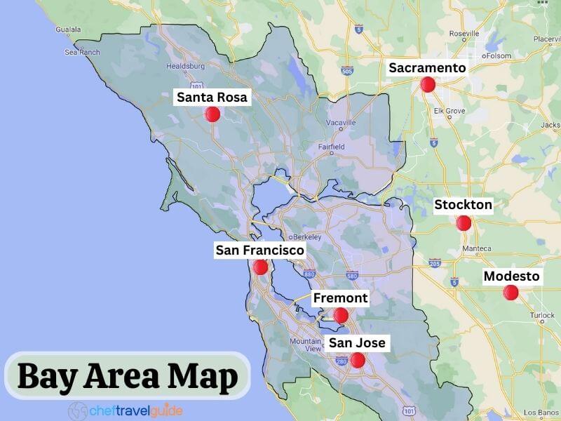 Bay Area Map Highlighted 
