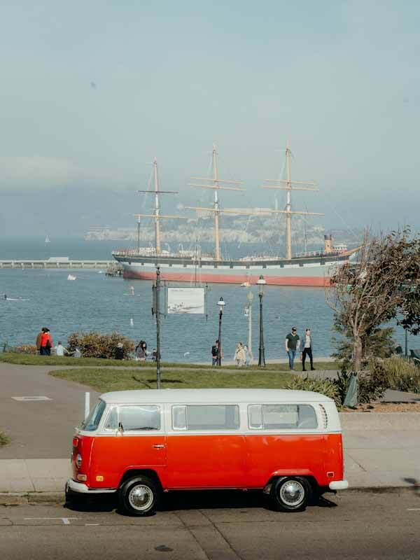 orange vw van for half day wine tours from san francisco