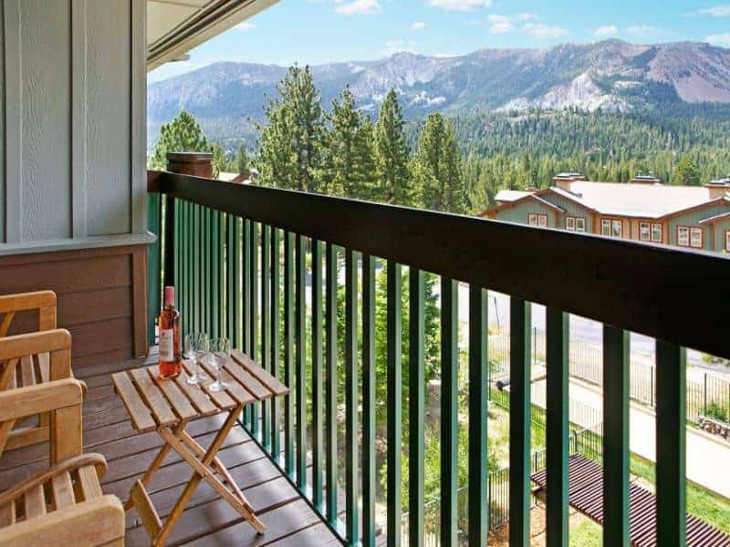 balcony with mountain views