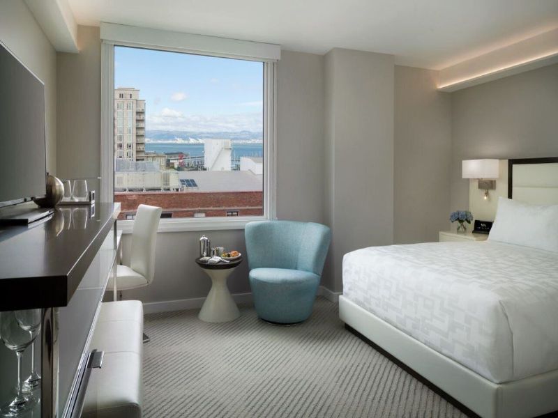 hotel room with beach views