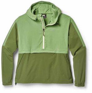 green softshell hiking jacket