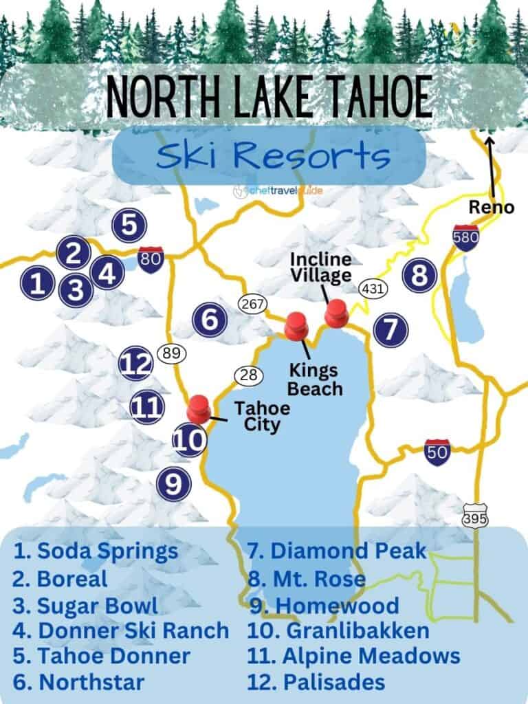 Lake Tahoe Ski Resorts Map 2023 [with Trail Maps]